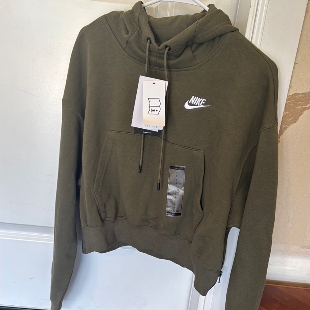 Nike Dark Green Cropped Sweatshirt